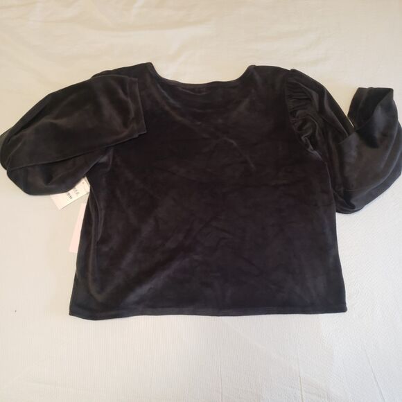 NWT Soft Velvet Long Puff Sleeve Top - Picture 5 of 6